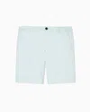 Armani Exchange Bermuda Shorts In Satin Stretch Fabric In Blue