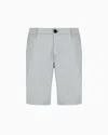 Armani Exchange Bermuda Shorts In Satin Stretch Fabric In Gray