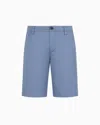 Armani Exchange Cotton Bermuda Shorts In Light Blue