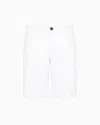 Armani Exchange Bermuda Shorts In Satin Stretch Fabric In White