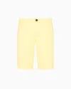 Armani Exchange Bermuda Shorts In Satin Stretch Fabric In Yellow