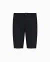 Armani Exchange Bermuda Shorts In Stretch Gabardine In Black