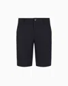 Armani Exchange Bermuda Shorts In Stretch Gabardine In Blue
