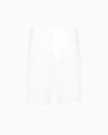 Armani Exchange Bermuda Shorts In Stretch Gabardine In White