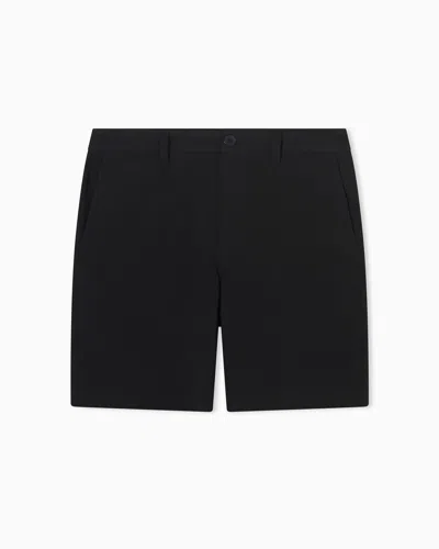 Armani Exchange Bermuda Shorts In Technical Fabric In Black