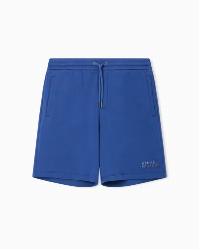 Armani Exchange Bermuda Shorts In Technical Fabric In Blue