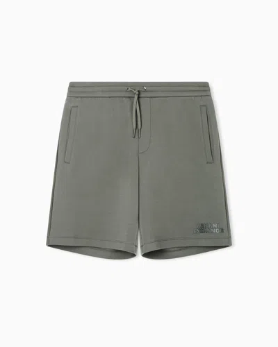 Armani Exchange Bermuda Shorts In Technical Fabric In Gray