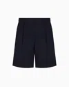 Armani Exchange Bermuda Shorts In Navy Blue