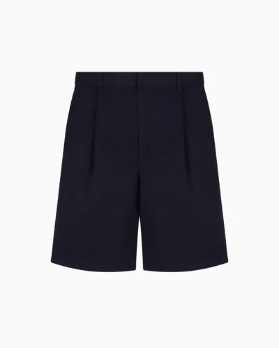 Armani Exchange Bermuda Shorts In Navy Blue