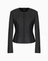 Armani Exchange Biker Jacket With Decorative Stitching In Black