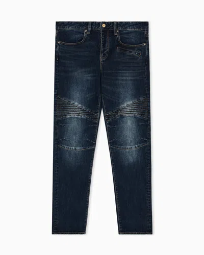 Armani Exchange Biker Slim Fit Jeans In Blue