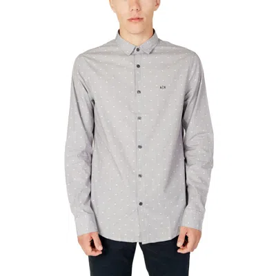 Armani Exchange Black Cotton Shirt In Gray