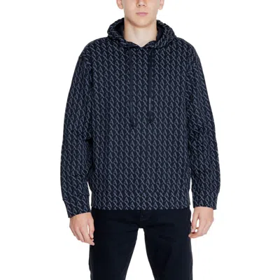 Armani Exchange Black Cotton Sweater In Blue