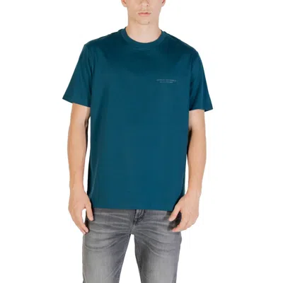 Armani Exchange Black Cotton T-shirt In Blue