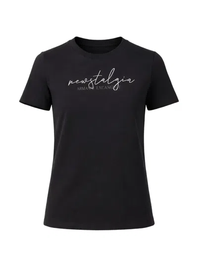 Armani Exchange Black Cotton T-shirt