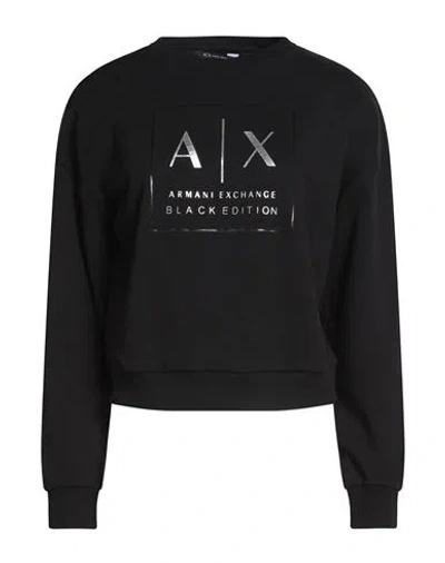 Armani Exchange Black Edition Woman Sweatshirt Black Size Xs Cotton, Polyester, Elastane