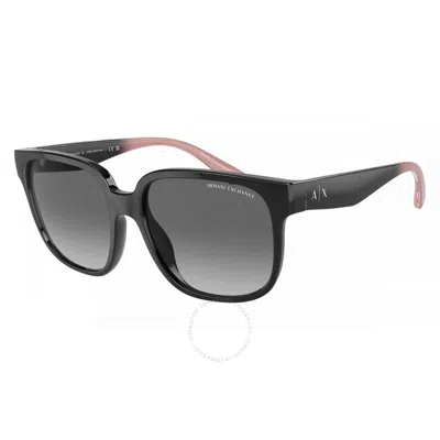 Armani Exchange Black Gradient Pink Square Ladies Sunglasses Ax4136su 821111 56 In Multi