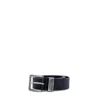 Armani Exchange Black Leather Belt In Black