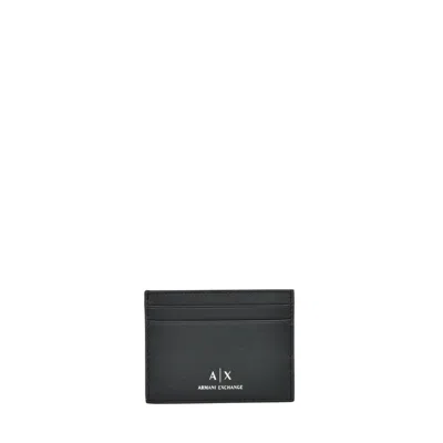 Armani Exchange Black Leather Wallet In White