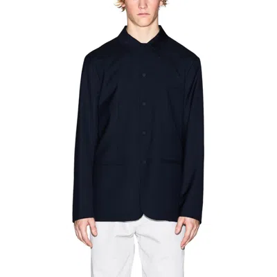Armani Exchange Black Polyester Blazer In Blue