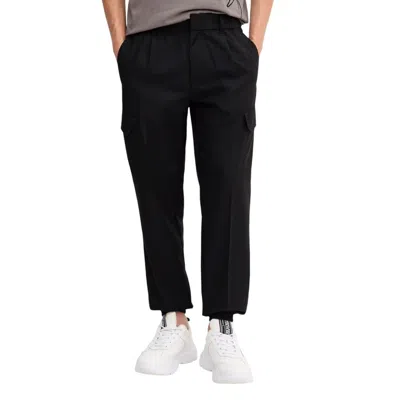 Armani Exchange Pleat-detail Cargo Pants In Black