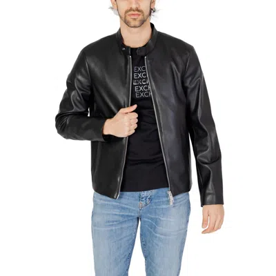 Armani Exchange Black Polyester Jackets & Coat In Multi