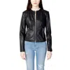 Armani Exchange Black Polyester Jackets & Coat In Black