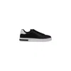 Armani Exchange Lace-up Sneakers With Allover Embossed Logo In Black