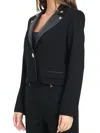 Armani Exchange Black Polyester Short Blazer In Black