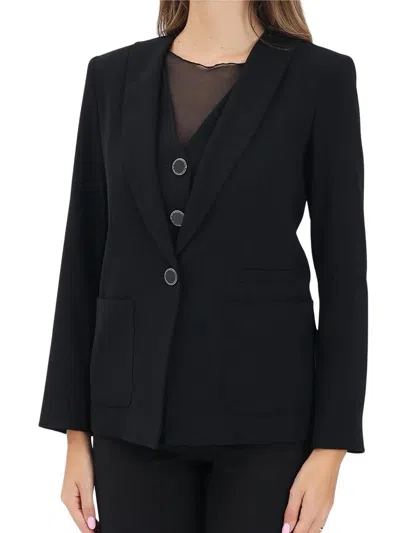 Armani Exchange Black Polyester Tailored Blazer