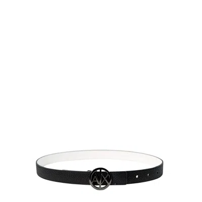 Armani Exchange Black Polyester Thin Belt