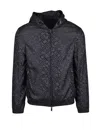 Armani Exchange Black Polyester Windbreaker Jacket In Black