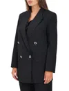 Armani Exchange Black Polyester-blend Double-breasted Blazer In Black