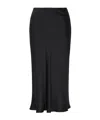Armani Exchange Asv Satin Midi Skirt In Black