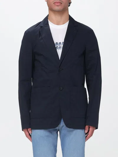 Armani Exchange Cotton Twill Blazer In Blue