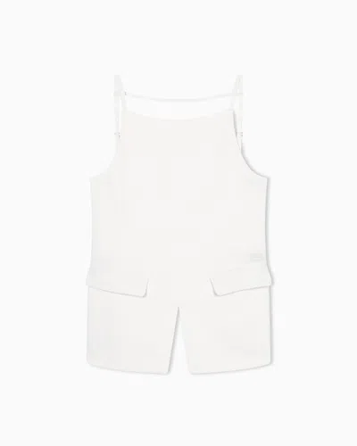 Armani Exchange Flap-pocket Open-back Top In White