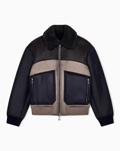 Armani Exchange Blouson Jacket With Stretch Fabric In Multi