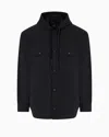 Armani Exchange Logo-print Button-up Shirt Jacket In Black