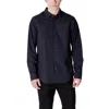 Armani Exchange Blue Cotton Shirt In Black