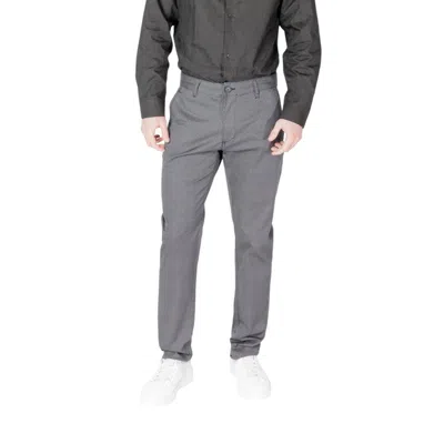 Armani Exchange Blue Cotton Skinny Pant In Gray