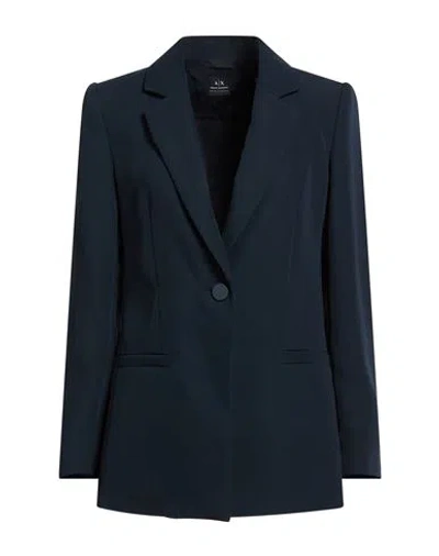 Armani Exchange Blue Edition Woman Blazer Midnight Blue Size 6 Polyester