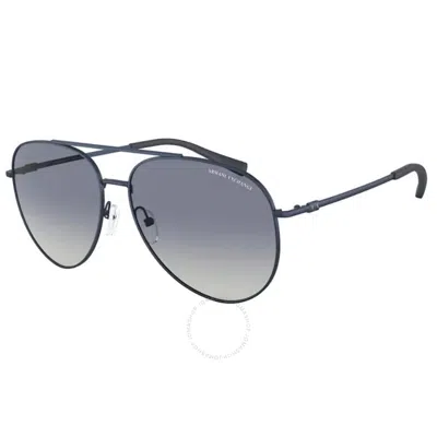 Armani Exchange Blue Grey Gradient Pilot Men's Sunglasses Ax2043s 61054l 62