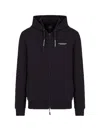 Armani Exchange Stretch Fabric Zip-up Sweatshirt In Black