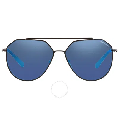 Armani Exchange Blue Mirror Blue Pilot Men's Sunglasses Ax2023s 606355 59