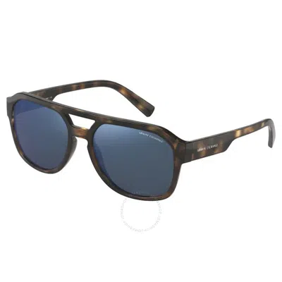 Armani Exchange Blue Mirror Navigator Men's Sunglasses Ax4074s 802955 57