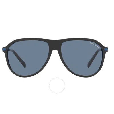 Armani Exchange Blue Pilot Men's Sunglasses Ax4106s 815880 59 In Black