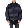 Armani Exchange Zipped Quilted Jacket In Blue