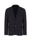 Armani Exchange Blue Single-breasted Blazer In Blue
