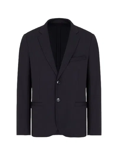 ARMANI EXCHANGE BLUE SINGLE-BREASTED BLAZER