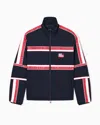 Armani Exchange Bomber Jacket With Contrasting Stripes In Blue